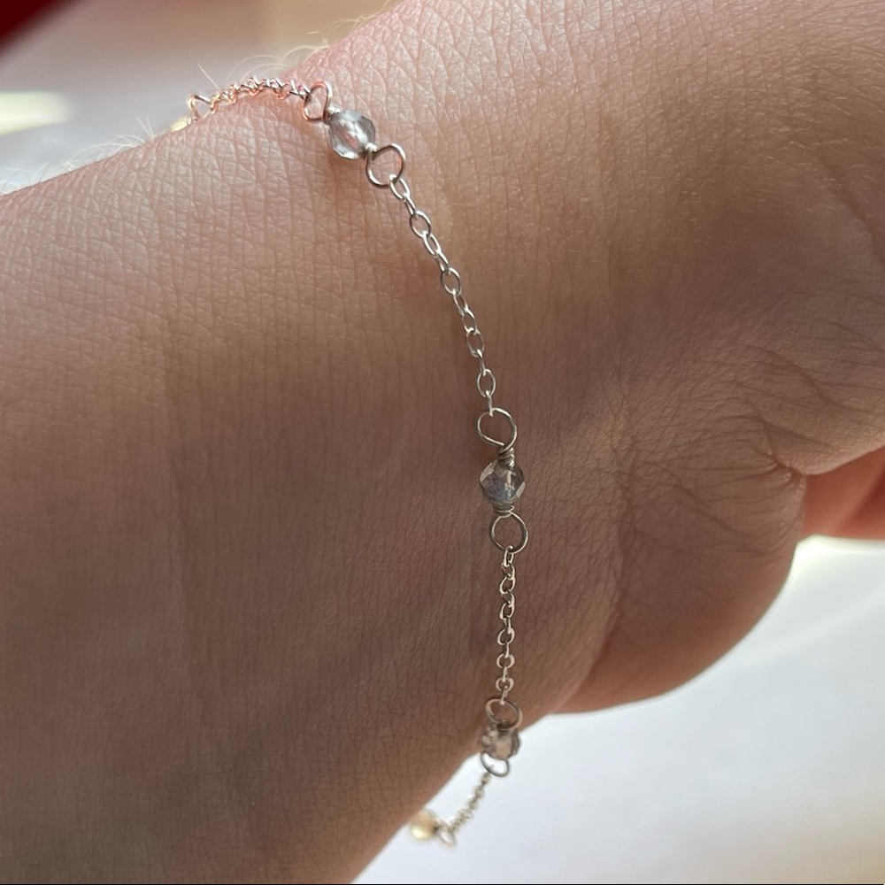 NWT Labradorite Sterling Silver Dainty Bracelet